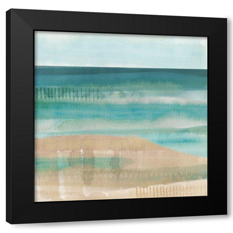 Jade Seascape I Black Modern Wood Framed Art Print by Kouta, Flora