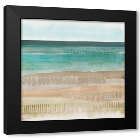 Jade Seascape II Black Modern Wood Framed Art Print by Kouta, Flora