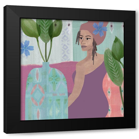 Quiet Time II Black Modern Wood Framed Art Print with Double Matting by Kouta, Flora