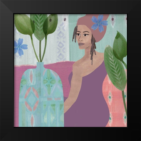 Quiet Time II Black Modern Wood Framed Art Print by Kouta, Flora