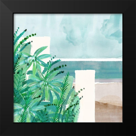 Wild Palms II Black Modern Wood Framed Art Print by Kouta, Flora