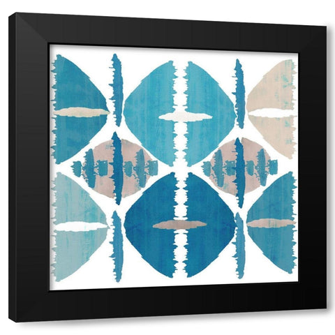 Denim Ikat I Black Modern Wood Framed Art Print by Kouta, Flora