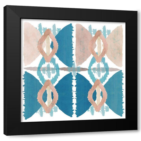 Denim Ikat III Black Modern Wood Framed Art Print with Double Matting by Kouta, Flora