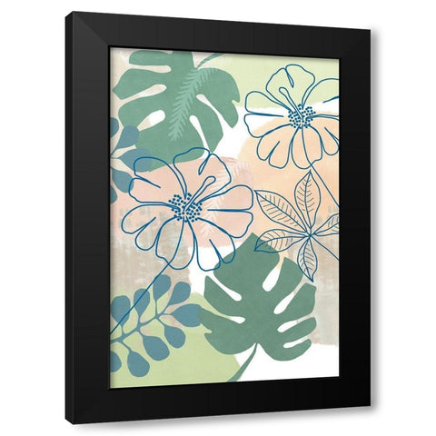 Flower Power I Black Modern Wood Framed Art Print by Kouta, Flora