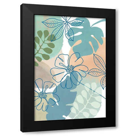 Flower Power II Black Modern Wood Framed Art Print with Double Matting by Kouta, Flora