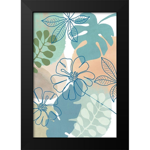 Flower Power II Black Modern Wood Framed Art Print by Kouta, Flora