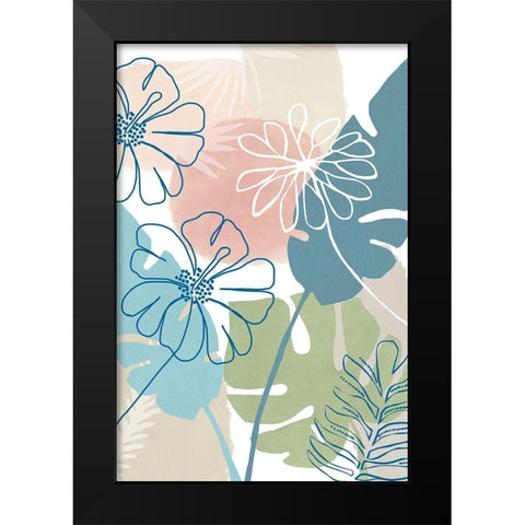 Flower Power III Black Modern Wood Framed Art Print by Kouta, Flora