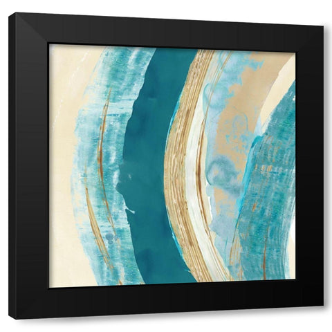 Making Waves II Black Modern Wood Framed Art Print by Kouta, Flora
