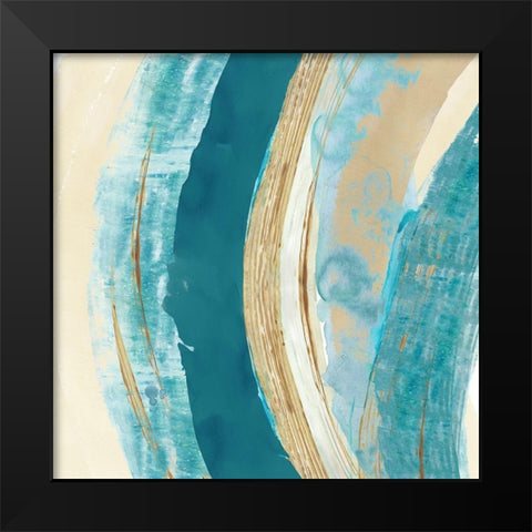 Making Waves II Black Modern Wood Framed Art Print by Kouta, Flora