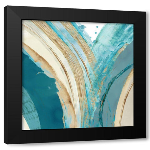 Making Waves IV Black Modern Wood Framed Art Print with Double Matting by Kouta, Flora