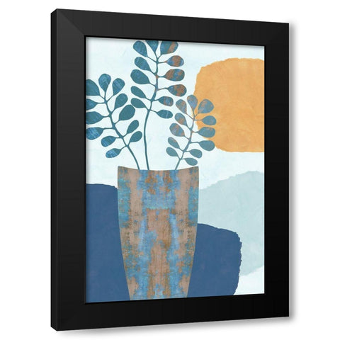 Indigo Yellow Still Life III Black Modern Wood Framed Art Print by Kouta, Flora