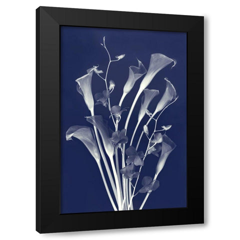 New Friends in Indigo Black Modern Wood Framed Art Print by Robertson, Leda