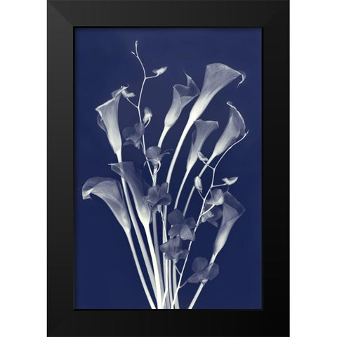 New Friends in Indigo Black Modern Wood Framed Art Print by Robertson, Leda