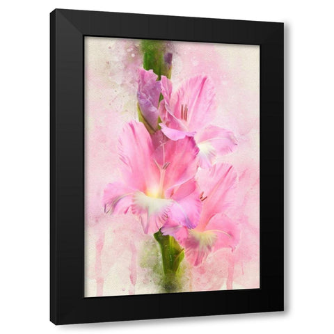 Flowering Trifecta Black Modern Wood Framed Art Print with Double Matting by Robertson, Leda