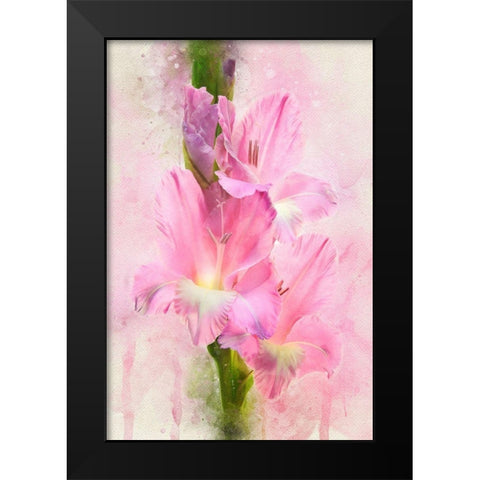 Flowering Trifecta Black Modern Wood Framed Art Print by Robertson, Leda