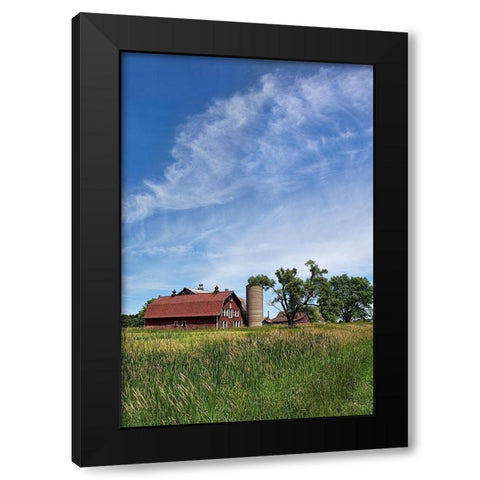 Farm Serenity Black Modern Wood Framed Art Print with Double Matting by Robertson, Leda