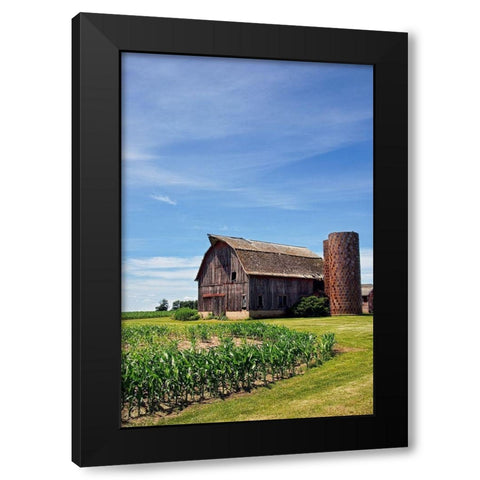 Old Brown Barn Black Modern Wood Framed Art Print with Double Matting by Robertson, Leda
