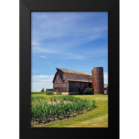 Old Brown Barn Black Modern Wood Framed Art Print by Robertson, Leda