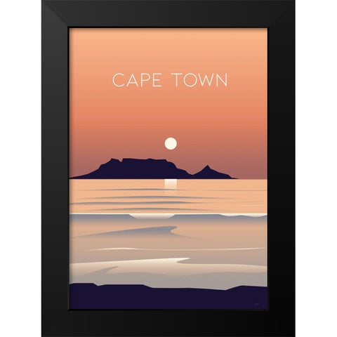 Cape town travel poster Black Modern Wood Framed Art Print by ARCTIC FRAME