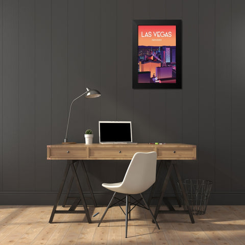 las vegas Black Modern Wood Framed Art Print by ARCTIC FRAME