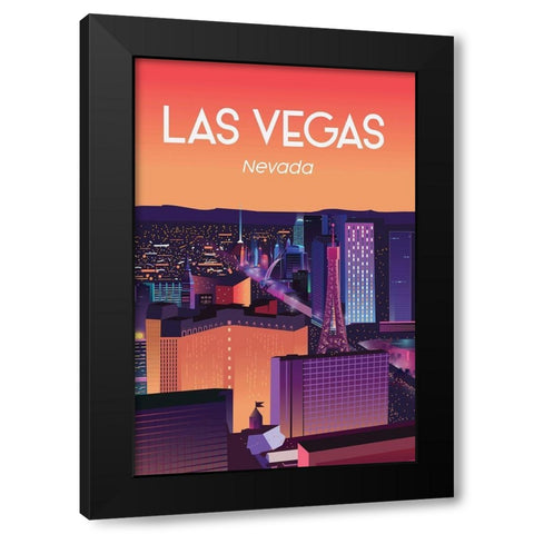 las vegas Black Modern Wood Framed Art Print by ARCTIC FRAME