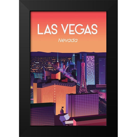 las vegas Black Modern Wood Framed Art Print by ARCTIC FRAME