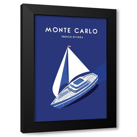montecarlo Black Modern Wood Framed Art Print with Double Matting by ARCTIC FRAME