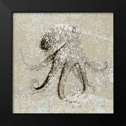 Aqua Marine XIII Black Modern Wood Framed Art Print by Aryai, Sia