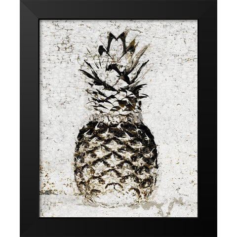 Ananas I Black Modern Wood Framed Art Print by Aryai, Sia