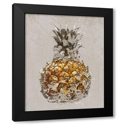 Ananas IV Black Modern Wood Framed Art Print with Double Matting by Aryai, Sia