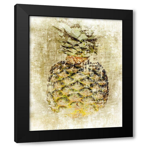 Ananas V Black Modern Wood Framed Art Print by Aryai, Sia