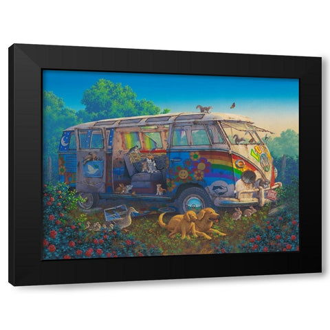 What a Wonderful World Black Modern Wood Framed Art Print with Double Matting by Courtney, Richard