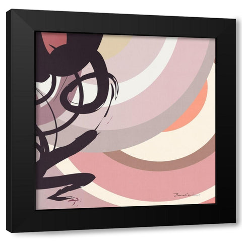 Rose Strands Trail I Black Modern Wood Framed Art Print by Evalia Designs