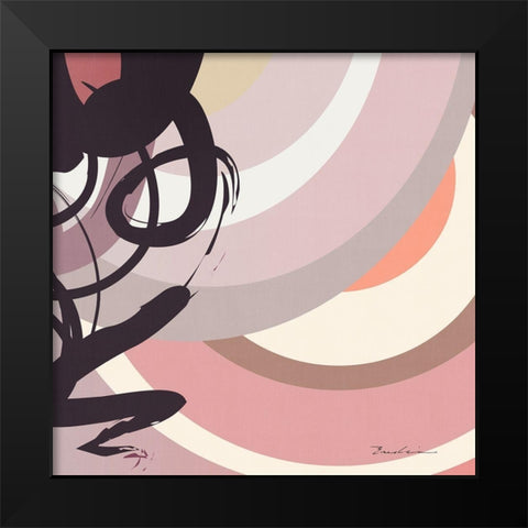 Rose Strands Trail I Black Modern Wood Framed Art Print by Evalia Designs