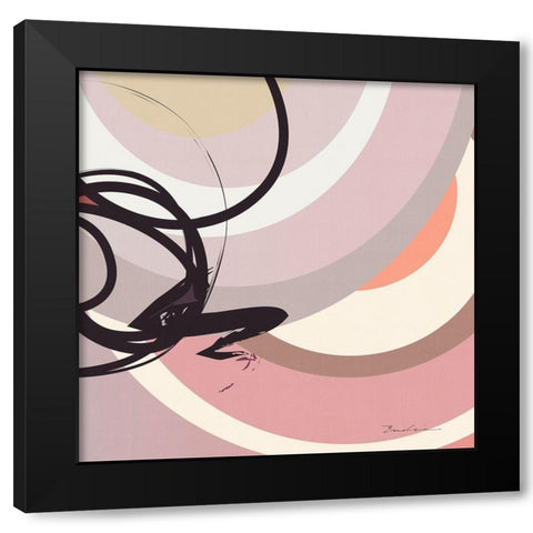 Rose Strands Trail II Black Modern Wood Framed Art Print with Double Matting by Evalia Designs