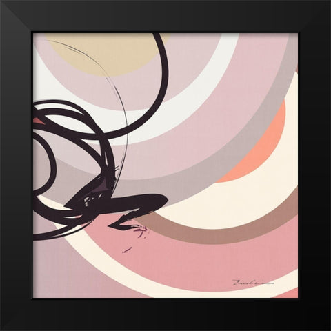 Rose Strands Trail II Black Modern Wood Framed Art Print by Evalia Designs