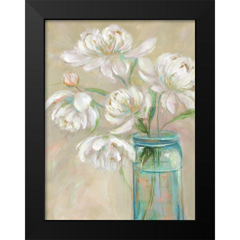 Rythm in Blues Black Modern Wood Framed Art Print by Joy, Julie