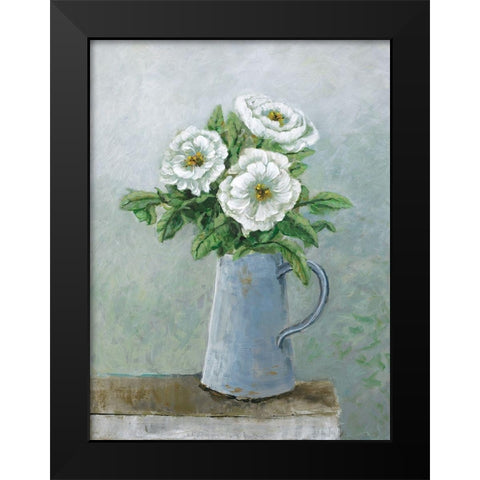 Amour Des Fleurs Black Modern Wood Framed Art Print by Joy, Julie