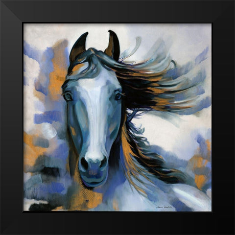 Wild Blues I Black Modern Wood Framed Art Print by Montillo, Louise