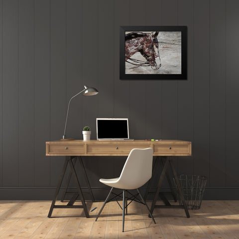 Chase-Brown Horse Black Modern Wood Framed Art Print by Orlov, Irena