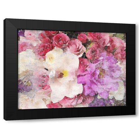 Rustic Floral Embrace Black Modern Wood Framed Art Print with Double Matting by Orlov, Irena