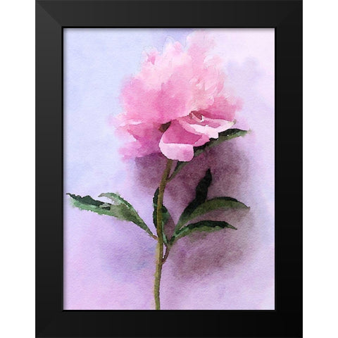 Pink Watercolor Peony III Black Modern Wood Framed Art Print by Orlov, Irena