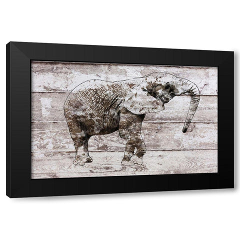 Rustic Elephant II Black Modern Wood Framed Art Print by Orlov, Irena