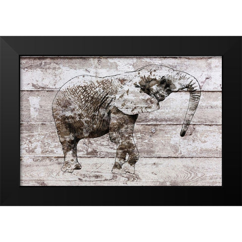 Rustic Elephant II Black Modern Wood Framed Art Print by Orlov, Irena