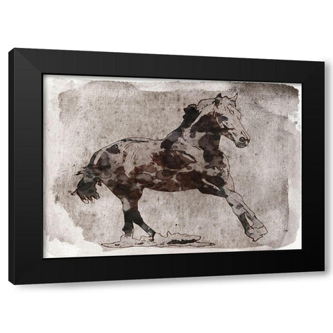 Beautiful horse running Black Modern Wood Framed Art Print by Orlov, Irena