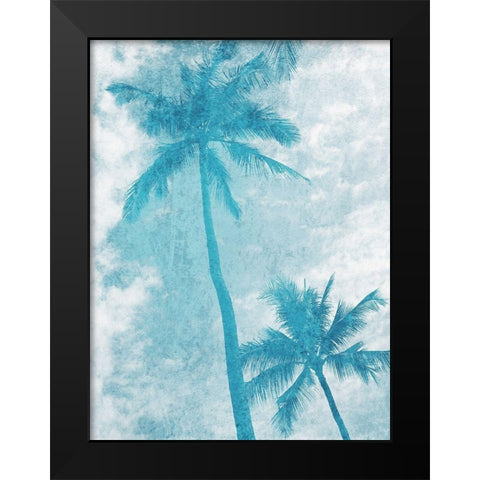 Blue Palm Trees Black Modern Wood Framed Art Print by Orlov, Irena