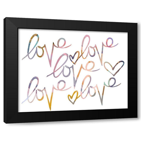 LOVE Black Modern Wood Framed Art Print with Double Matting by Orlov, Irena