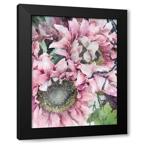 Soft Pink Black Modern Wood Framed Art Print by Orlov, Irena