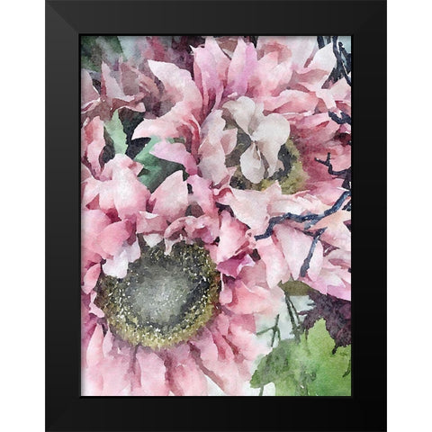 Soft Pink Black Modern Wood Framed Art Print by Orlov, Irena