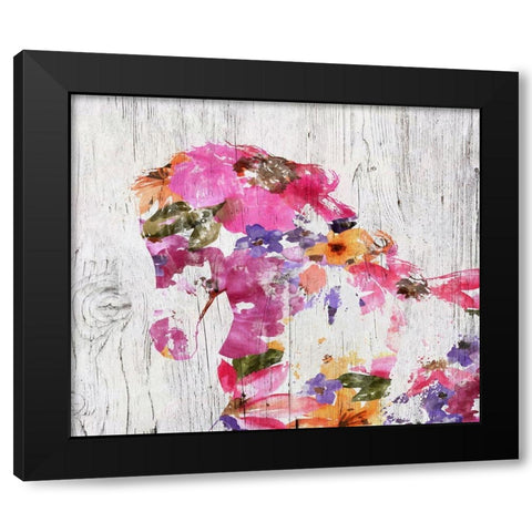 Bohemian Horse Black Modern Wood Framed Art Print by Orlov, Irena